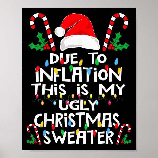 Poster Suéteres de Natal Feios Engraçados Devido à Inflaç (Frente)