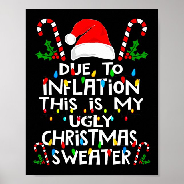 Poster Suéteres Feios de Natal Engraçados Devido à Inflaç (Frente)