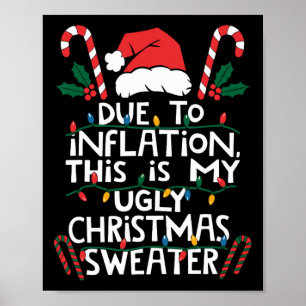 Poster Suéteres Feios de Natal Engraçados Devido à Inflaç