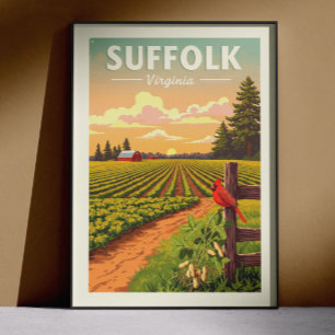 Poster Suffolk Virginia Vintage