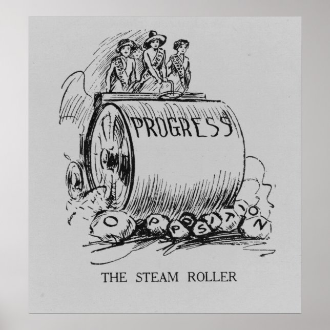 Pôster Suffrage Steamroller Cartografia Política (Frente)