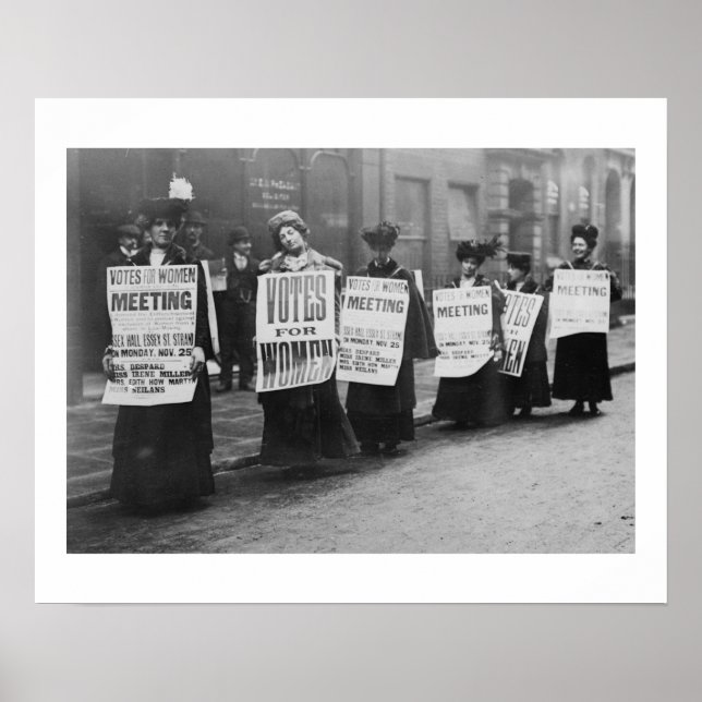 Poster Suffragettes Vote em Mulheres, Londres (Frente)
