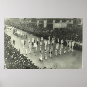 Pôster Suffragists que marcham na Nova Iorque