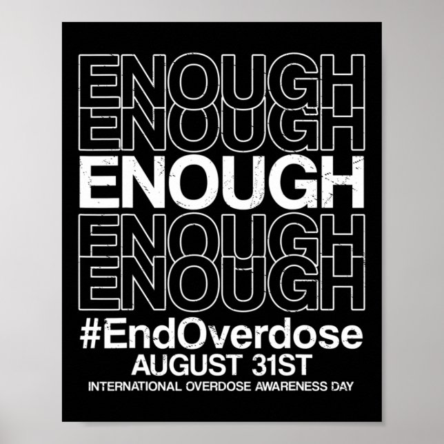 Poster Suficiente Parar A Sobredosagem Internacional (Frente)