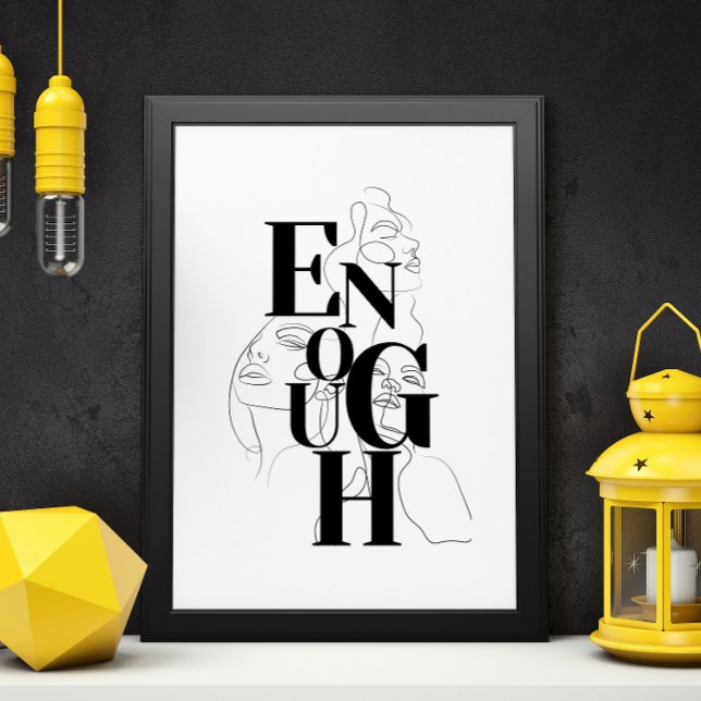 Poster SUFICIENTE Tipografia Moderna Preta Branca Gráfica (Criador carregado)