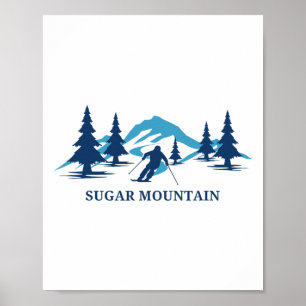 Poster Sugar Mountain Carolina do Norte Estação de Esqui
