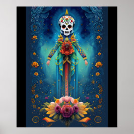 Poster Sugar Skull Art - Homenagem à tradição mexicana