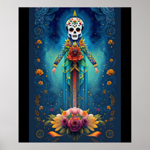 Poster Sugar Skull Art - Homenagem à tradição mexicana