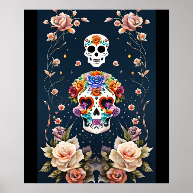 Poster Sugar Skull Art - Patrimônio Mexicano (Frente)