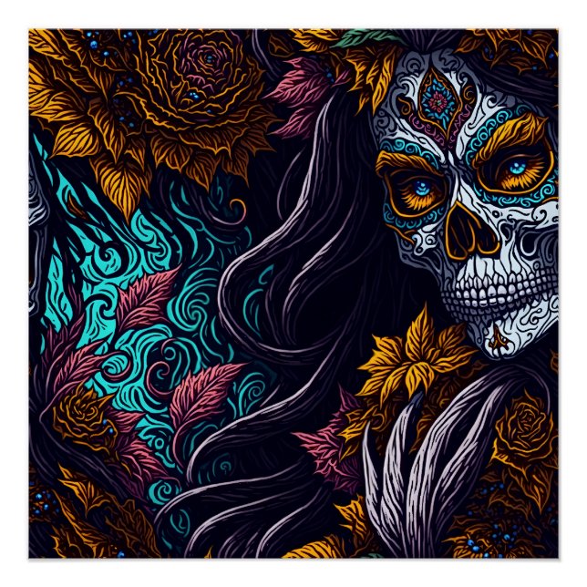 Pôster Sugar Skull Catrina (Frente)