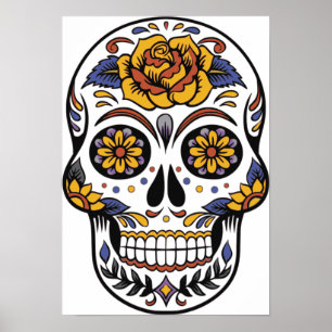 Poster Sugar Skull Dia De Los Muertos