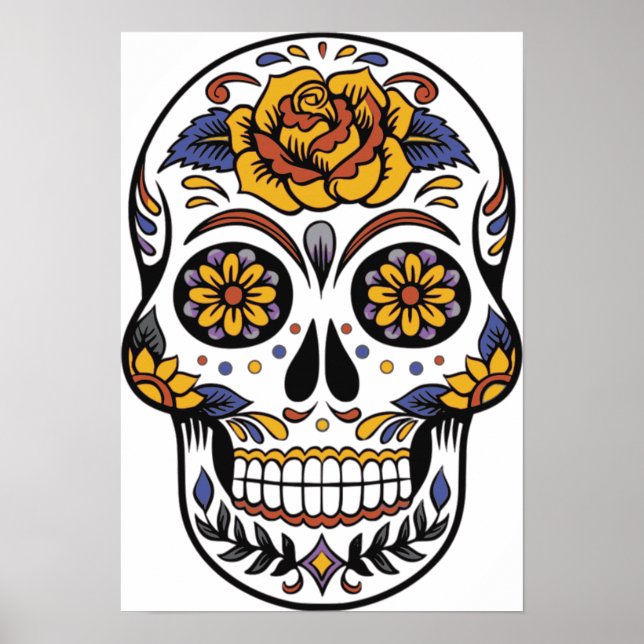 Poster Sugar Skull Dia De Los Muertos (Frente)