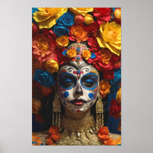 Poster Sugar Skull Halloween, Dia de los Muertos