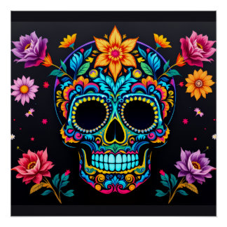 Pôster Sugar Skull N Roses