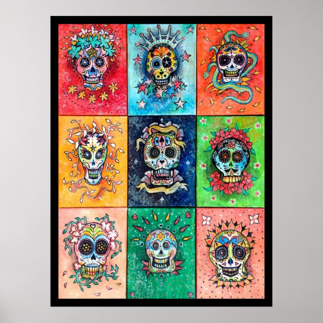Pôster Sugar Skulls 9 - Original art by Dori Hartley (Frente)