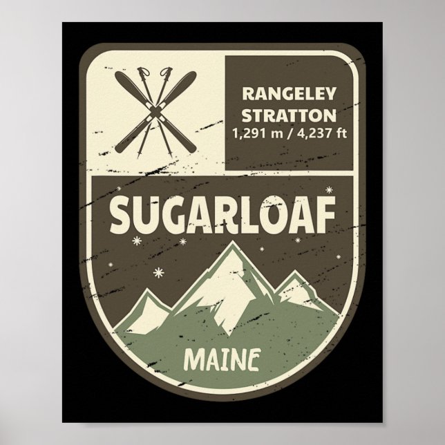 Poster Sugarloaf Maine Skiing (Frente)