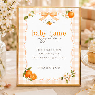 Poster Sugestão de Nome para Chá de Bebê Little Cutie Sig