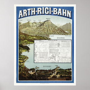 Poster Suiça Arth Rigi Bahn 1892