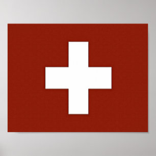 Poster Suiça - Bandeira Suíça -
