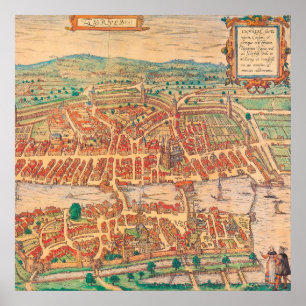 Poster Suiça de Mapa de Zurique Zurique Landkarte