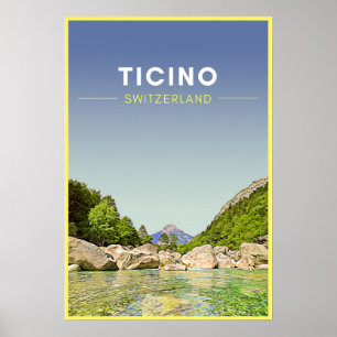 Poster Suiça de Viagem Vintage Ticino