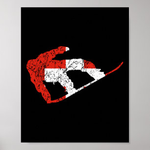Poster Suiça do Snowboarder suíço Sinalizador Legal Snowb