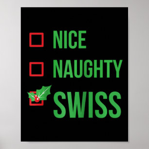 Poster Suiça engraçada suíça Pajama Natal Gift Ragl