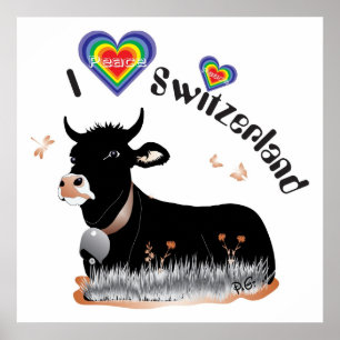 Pôster Suíça, Suisse, Svizzera, Svizra, Switzerland