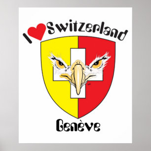 Pôster Suíça, Suisse, Svizzera, Svizra, Switzerland