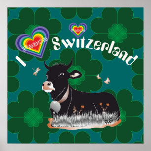 Pôster Suíça, Suisse, Svizzera, Svizra, Switzerland