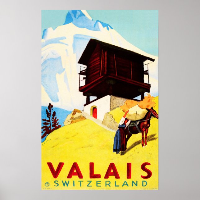 Poster SUIÇA VALAIS Alpina Resorts Viagem Turismo (Frente)