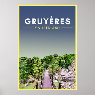 Poster Suiça Vintage Gruyeres