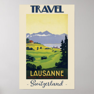 Poster Suiça Vintage Lausanne 