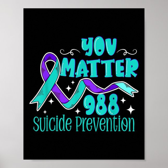 Poster Suicide Awareness - 988 Shirt - Suicide Prevention (Frente)