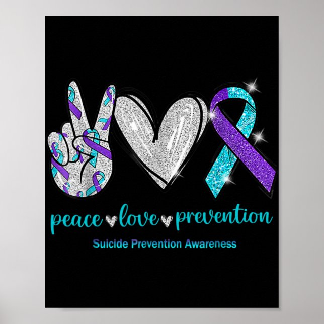 Poster Suicide Awareness Peace Love Prevention 1  (Frente)
