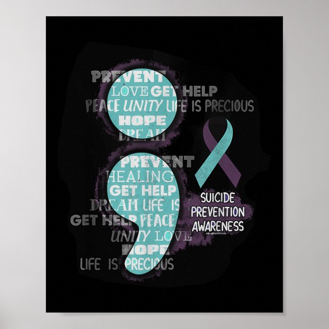 Poster Suicide Awareness Shirt Suicide Prevention Semicol (Frente)
