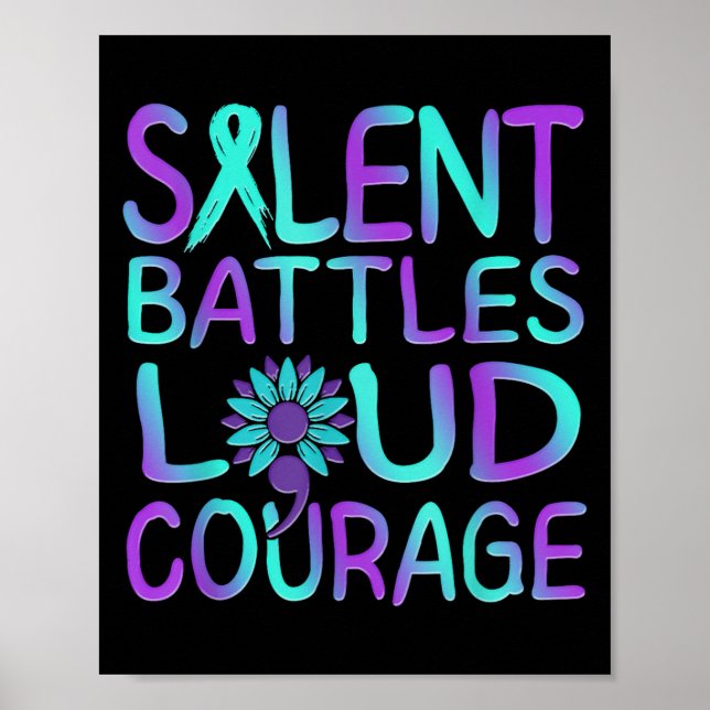 Poster Suicide Awareness Suicide Prevention Suprt Survivo (Frente)