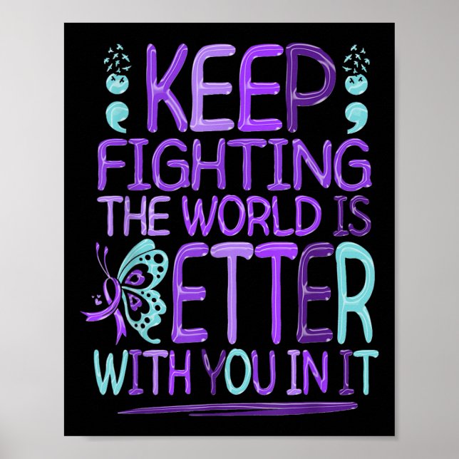 Poster Suicide Awareness Suicide Prevention Suprt Survivo (Frente)