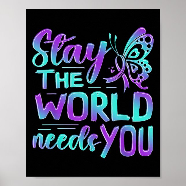 Poster Suicide Awareness Suicide Prevention Suprt Survivo (Frente)