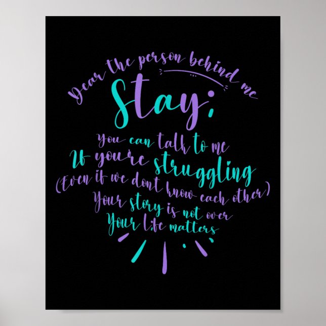 Poster Suicide Prevention Advocate Person Behind The Caus (Frente)