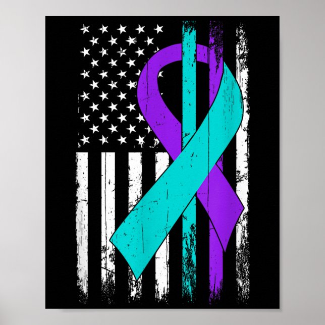 Poster Suicide Prevention Awareness American Flag  (Frente)