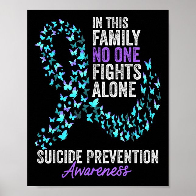 Poster Suicide Prevention Awareness Month Butterflies Tea (Frente)