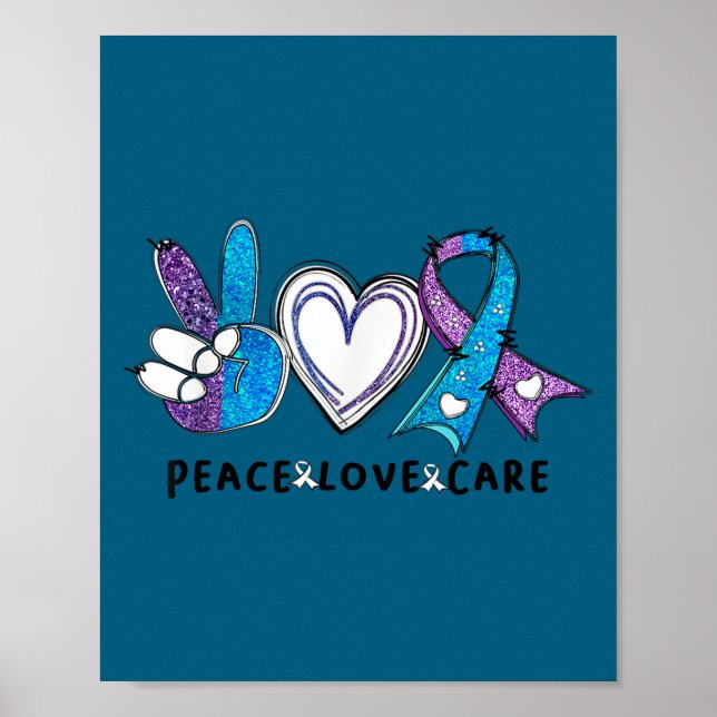 Poster Suicide Prevention Awareness Teal &amp; Purple Rib (Frente)