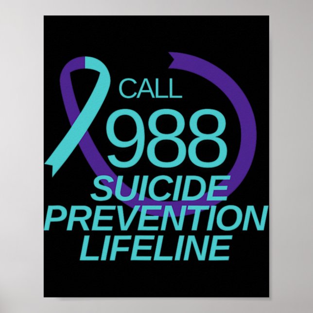 Poster Suicide Prevention Lifeline Call 988  (Frente)