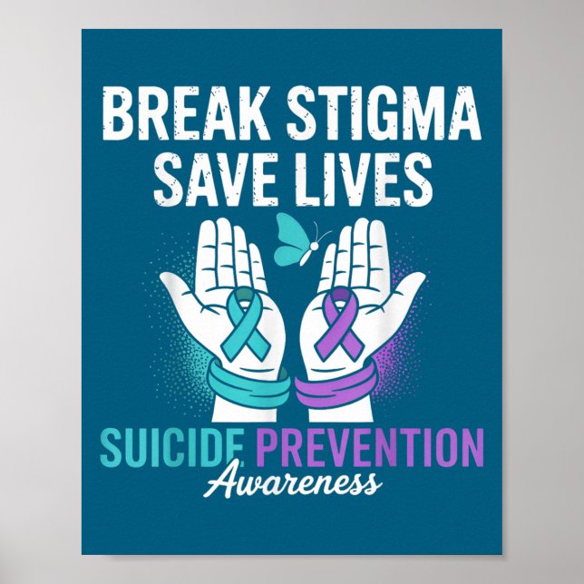 Poster Suicide Prevention Suprt Break Stigma Suicide Awar (Frente)