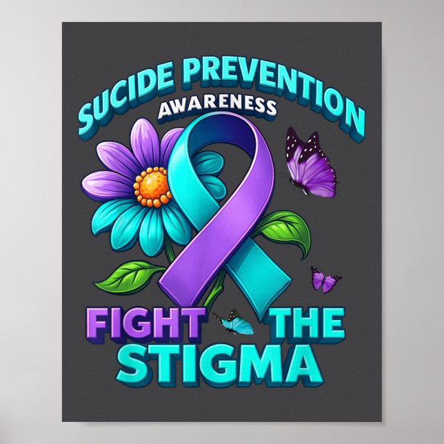 Poster Suicide Prevention Suprt Fight Stigma Suicide Awar (Frente)