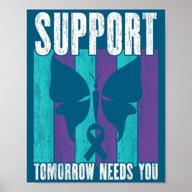 Poster Suicide Prevention Suprt Tomorrow _ I For Suprters (Frente)