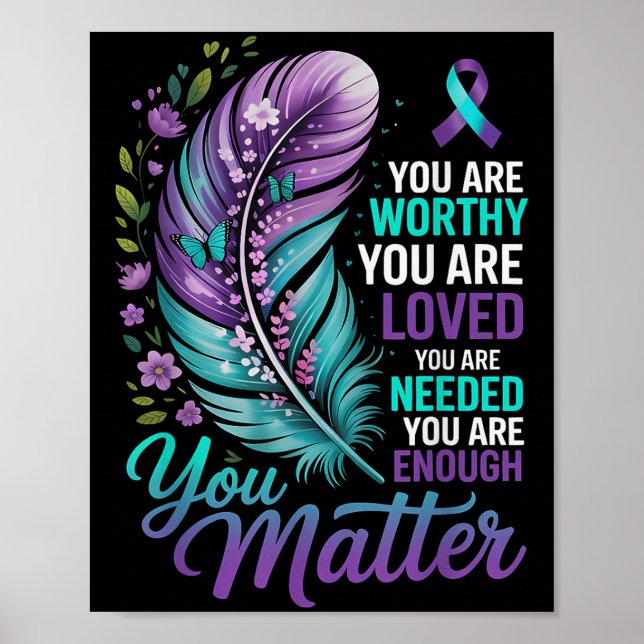 Poster Suicide Prevention You Mental Health Awareness Wom (Frente)