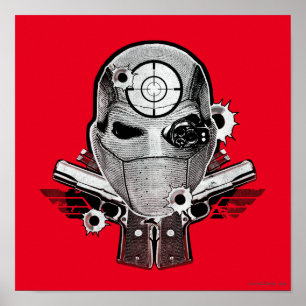 Poster Suicide Squad   Deadshot Mask & Guns Tattoo Art