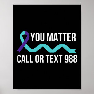 Poster Suicídio Prevenção de Sensibilização 988 Camisa Ho